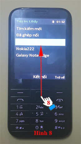 Chọn tên thiết bị cần lấy danh bạ để ghép nối